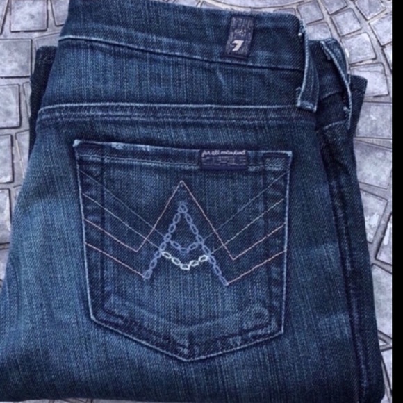 7 for All Mankind white & blue A pocket Jeans - Picture 2 of 6